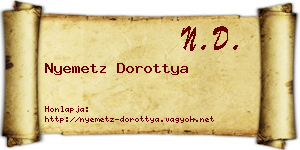 Nyemetz Dorottya névjegykártya